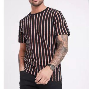 Selected Homme vertical stripe t-shirt in black